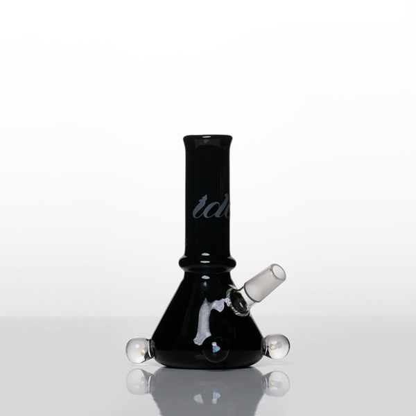 iDab Glass Medium Worked Tube Rig with Opals (14mm Male Joint) - Black