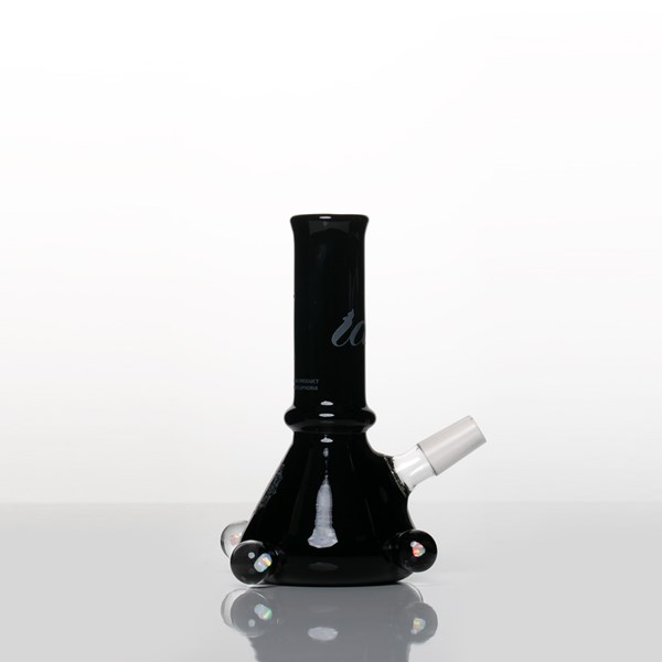 iDab Glass Medium Worked Tube Rig with Opals (14mm Male Joint) - Black