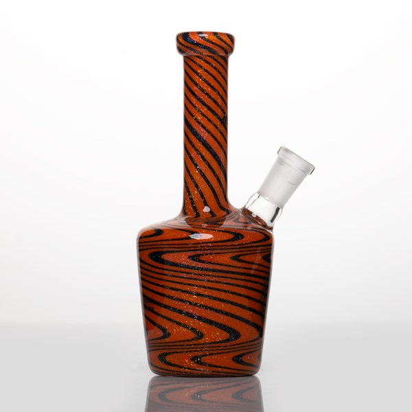 iDab Glass Dichro Small Bottle Rig (10mm Female Joint) - Dark Orange Black