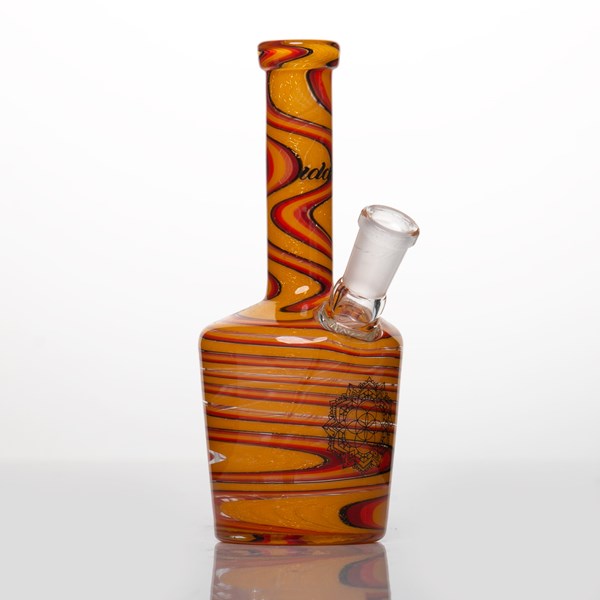 iDab Glass Dichro Small Bottle Rig (10mm Female Joint) - Light Orange Black