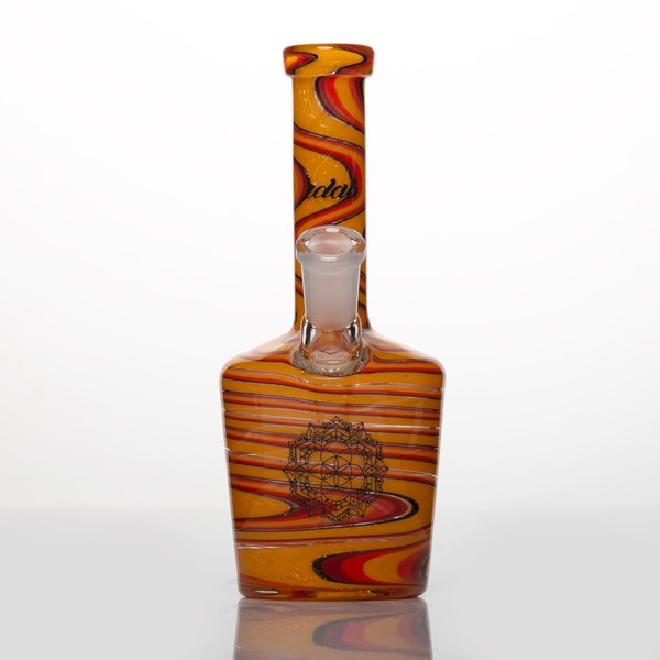 iDab Glass Dichro Small Bottle Rig (10mm Female Joint) - Light Orange Black