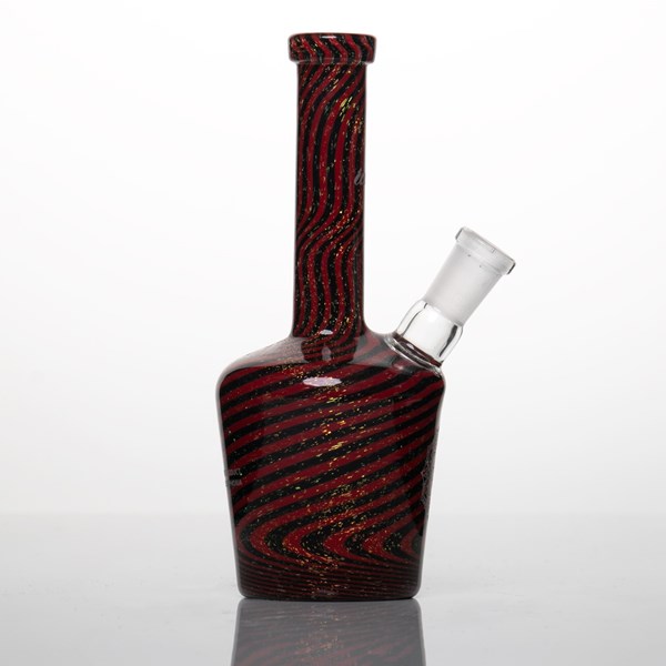 iDab Glass Dichro Small Bottle Rig (10mm Female Joint) - Dark Red Black
