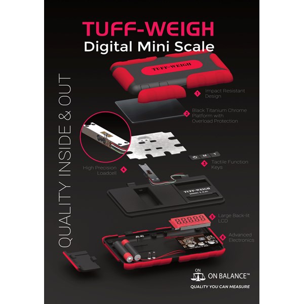 On Balance Scales Digital Tuff-Weight Pocket Scale - Black