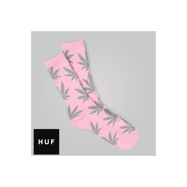 HUF Plantlife Crew Socks Pink Heather