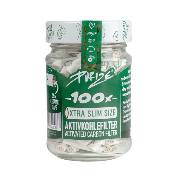 Purize Filters Xtra Slim Filter Tips with Activated Charcoal in White Colour