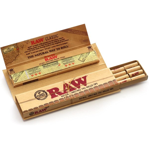RAW Classic Connoisseur King Size Slim Papers with Pre-rolled Tips - Masterpiece Pack