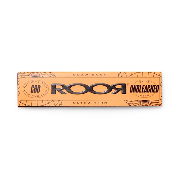 Roor Papers Rolling Papers - CBD Gum Unbleached Organic Ultra Thin Slim Papers (Orange)