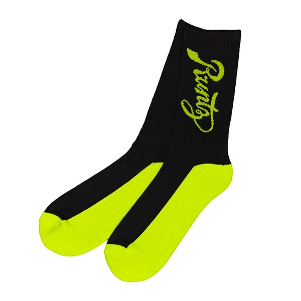 Runtz Crew Socks - Black & Lime Green