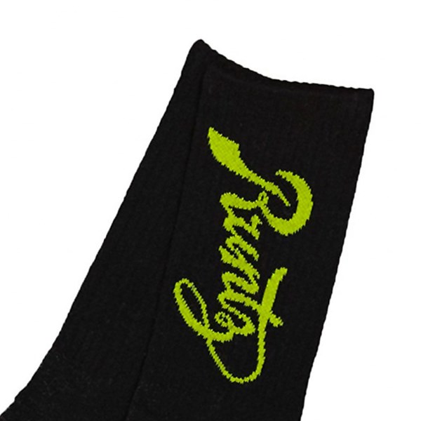 Runtz Crew Socks - Black & Lime Green