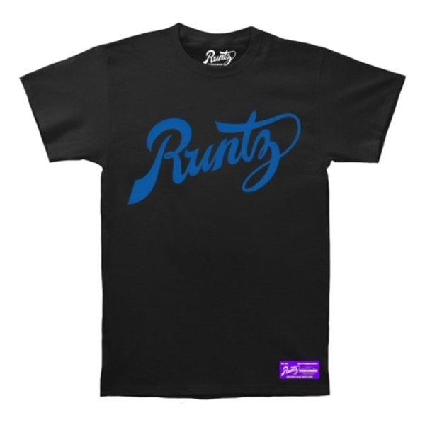 Runtz T-shirt - Runtz Script Black & Royal Blue