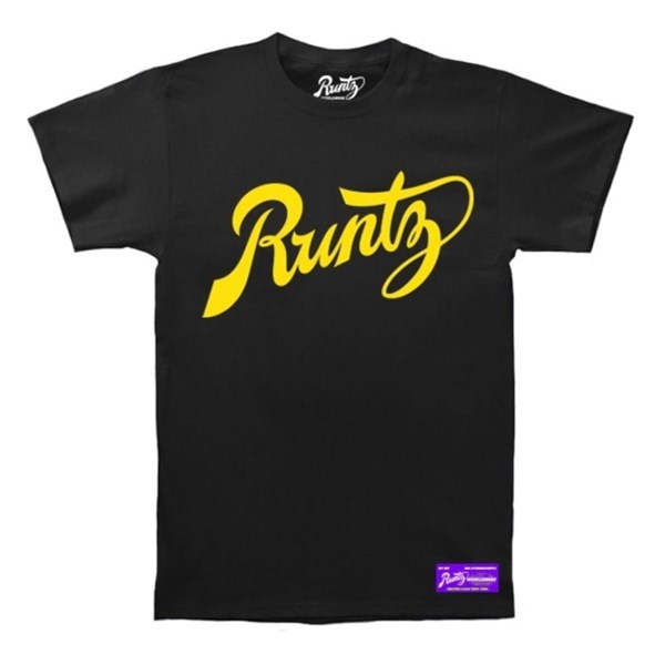 Runtz T-shirt - Runtz Script Black & Yellow
