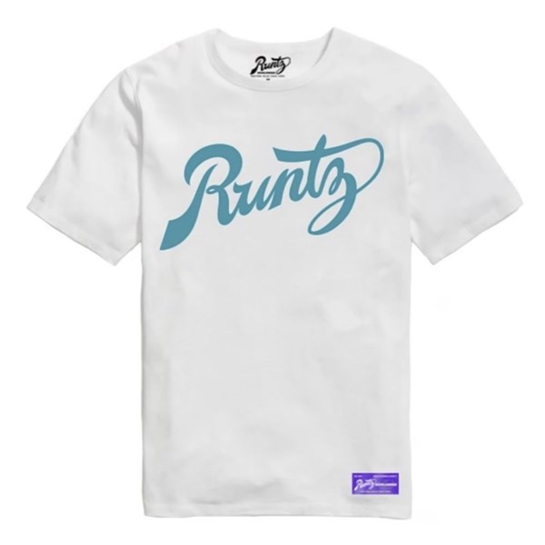 Runtz T-shirt - Runtz Script White & Teal