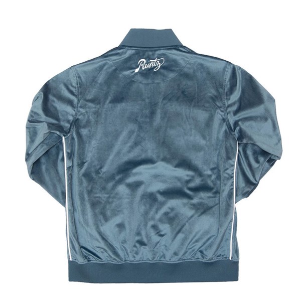 Runtz Worldwide Tricot Velour Tracksuit Jacket - Slate Grey 