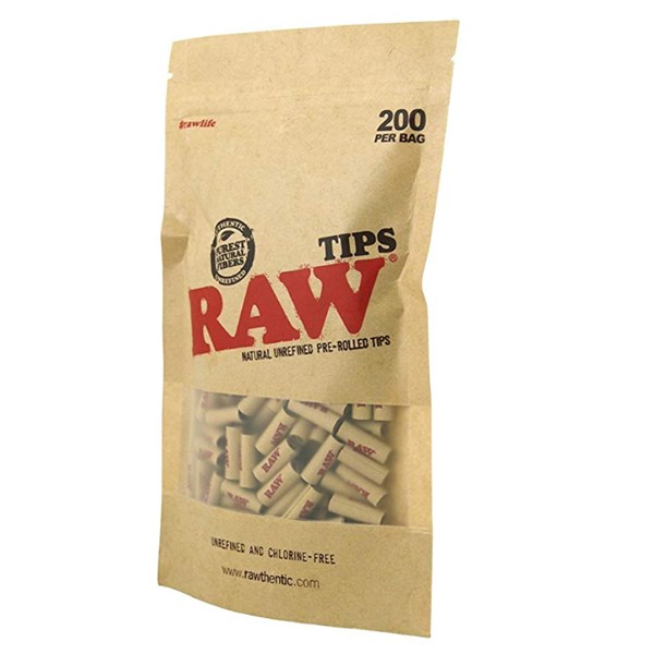 RAW Natural Unrefined Pre-Rolled Filter Roach Tips ( x 200) 