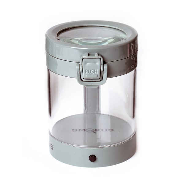 Smokus Focus The Middleman Magnifying LED Storage Jar Container - Grey
