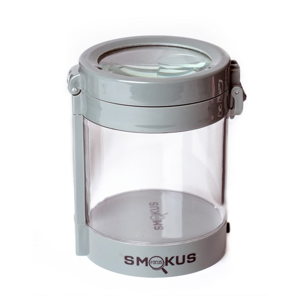 Smokus Focus The Middleman Magnifying LED Storage Jar Container - Grey