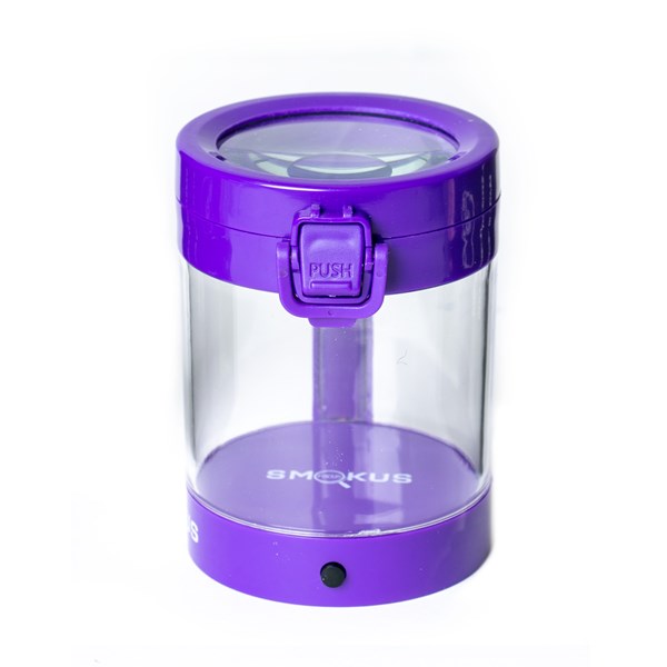 Smokus Focus The Middleman Magnifying LED Storage Jar Container - Purple
