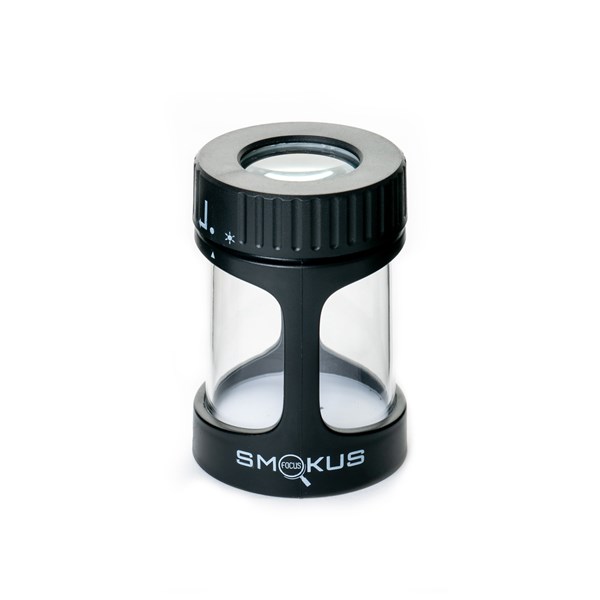 Smokus Focus The Stash Magnifying LED Storage Jar Container - Black