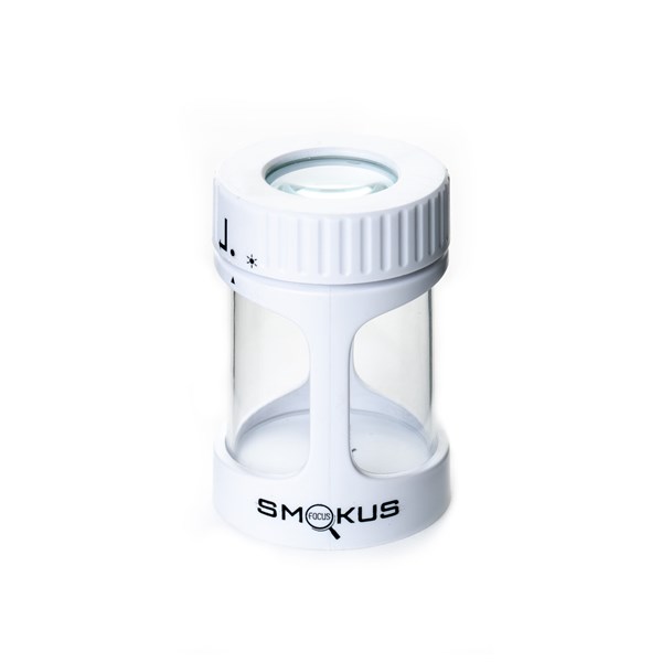 Smokus Focus The Stash Magnifying LED Storage Jar Container - White