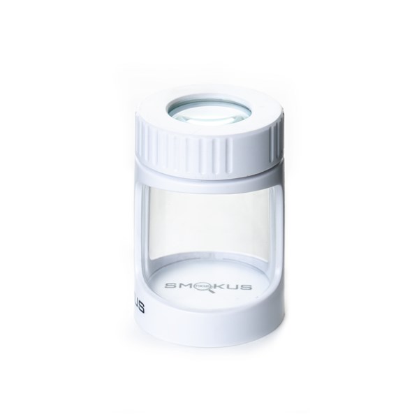 Smokus Focus The Stash Magnifying LED Storage Jar Container - White