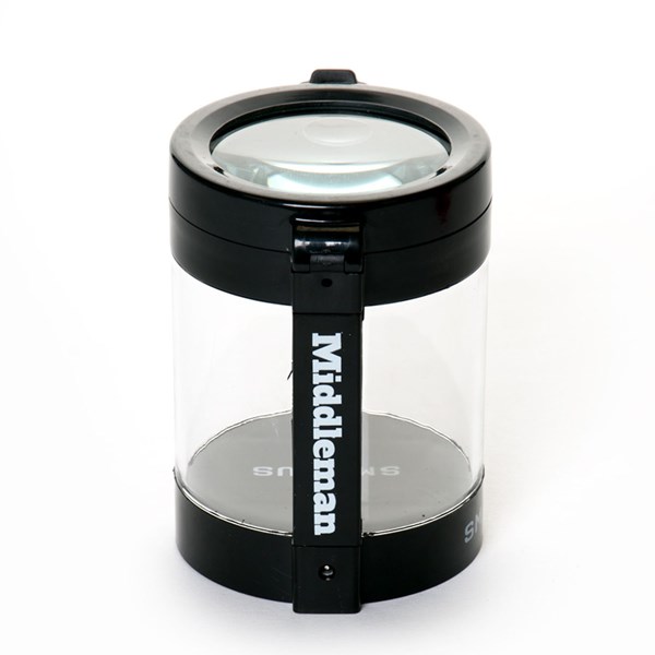 Smokus Focus The Middleman Magnifying LED Storage Jar Container - OG Black