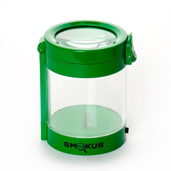 Smokus Focus The Middleman Magnifying LED Storage Jar Container - Sativa Green