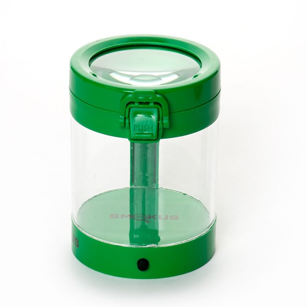 Smokus Focus The Middleman Magnifying LED Storage Jar Container - Sativa Green