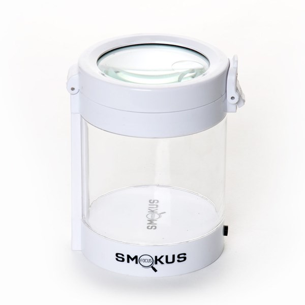 Smokus Focus The Middleman Magnifying LED Storage Jar Container - Snowman White