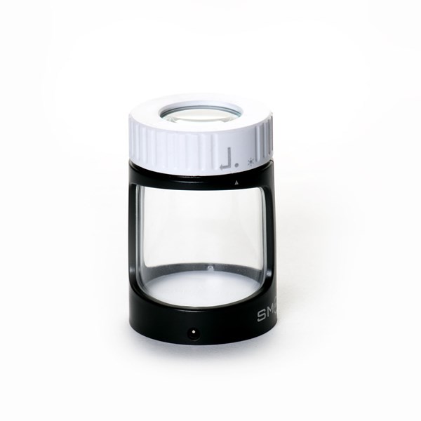 Smokus Focus The Stash Magnifying LED Storage Jar Container - Black White