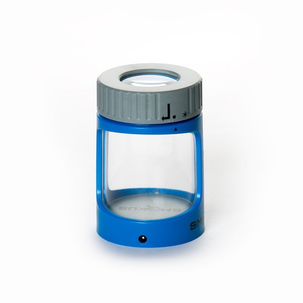 Smokus Focus The Stash Magnifying LED Storage Jar Container - Blue Grey