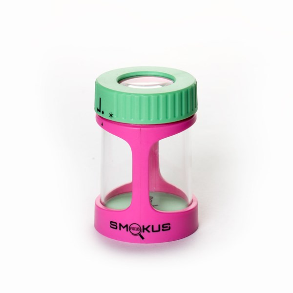 Smokus Focus The Stash Magnifying LED Storage Jar Container - Pink Mint