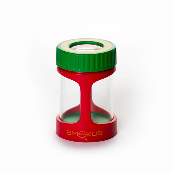 Smokus Focus The Stash Magnifying LED Storage Jar Container - Red Green Yellow