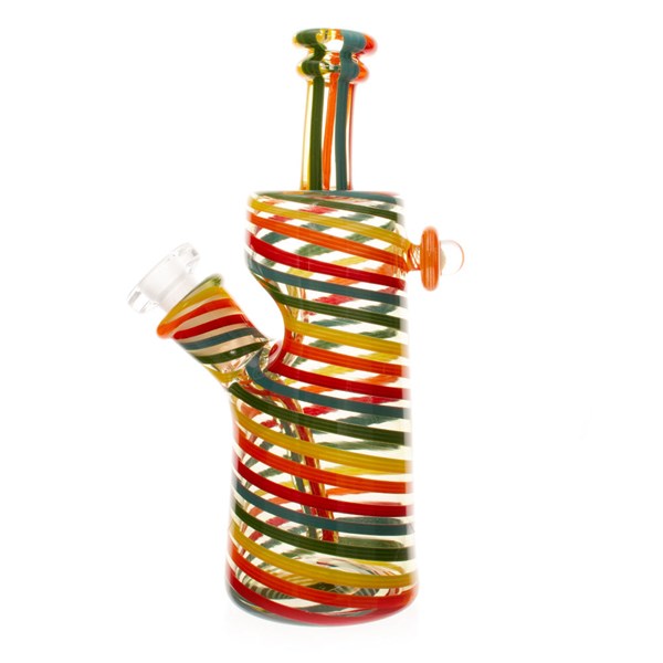 Nish Glass Coloured & Clear Spiral Bottle Dab Rig