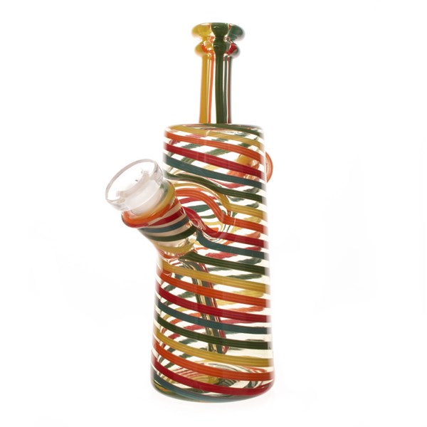 Nish Glass Coloured & Clear Spiral Bottle Dab Rig