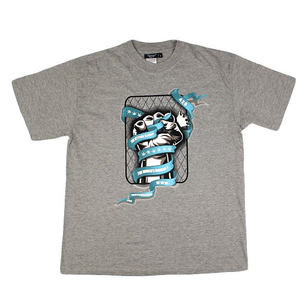 The Attitude Seedbank T-Shirt - Royal Fist - Grey