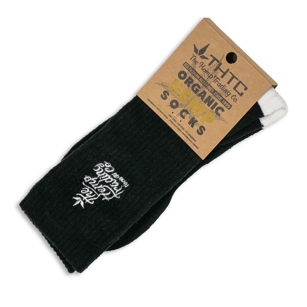 THTC Hemp Clothing Organic Hemp Socks - THTC Stitching Black