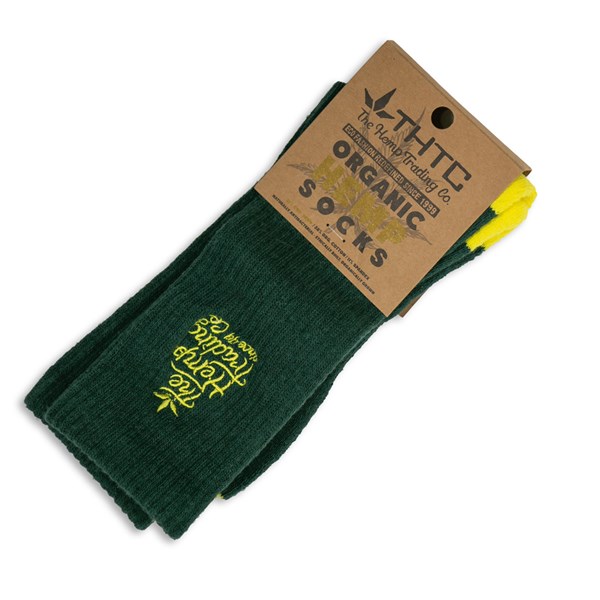 THTC Hemp Clothing Organic Hemp Socks - THTC Stitching Green