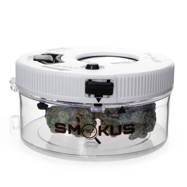 Smokus Focus Jet Pack Magnifying Glass Illuminated Storage Jar Container - White