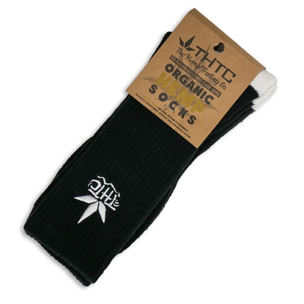 THTC Hemp Clothing Organic Hemp Socks - THTC Logo Black