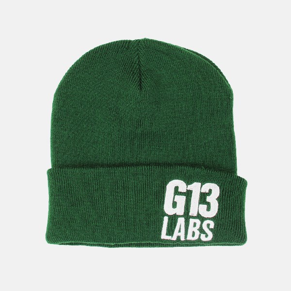 G13 Labs Cuff Beanie - Side Trademark Embroidery Bottle Green