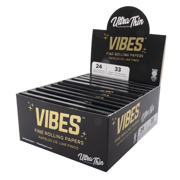 Vibes Rolling Papers with Tips - King Size Ultra Thin 