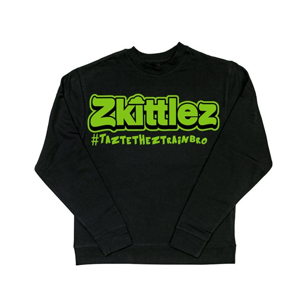 Zkittlez Official Zkittlez Taste The Z Train Crewneck Sweater, Green